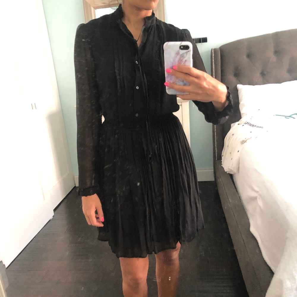 DENIM&SUPPLY RALPH LAUREN BLACK CHIFFON DRESS